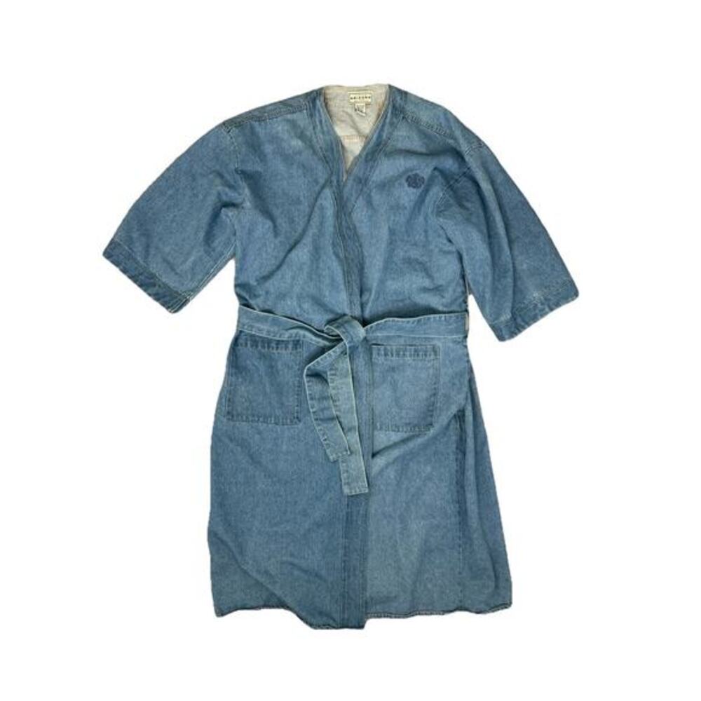 Vintage Denim Trench Arizona Coat Co Jean Jacket Long Duster 90s One Size